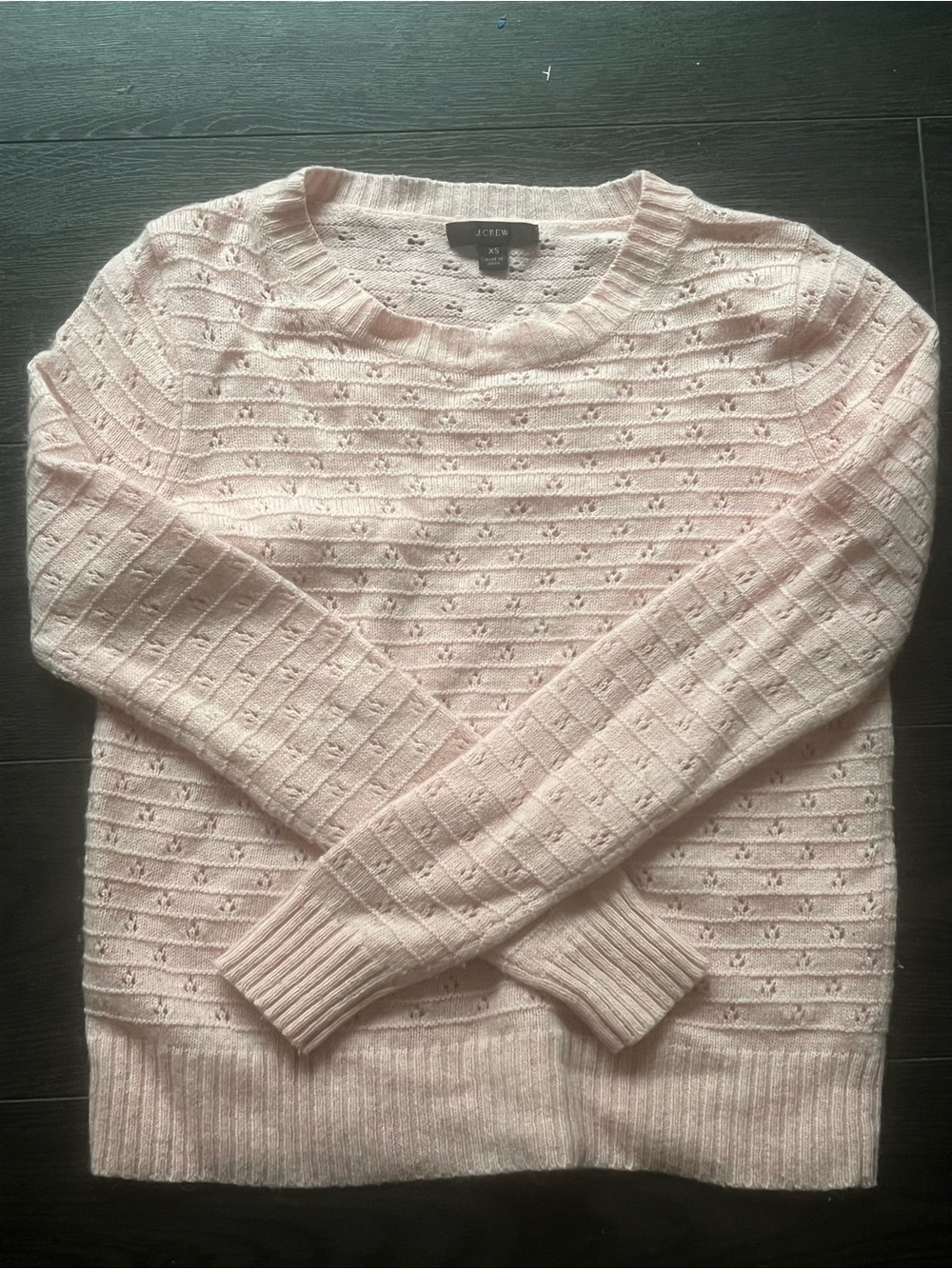 J. Crew Pastel Pink Textured Crewneck Sweater